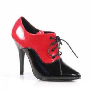 Pleaser Women's Black-Red Seduce-460 Oxford Lace Up Heeled Pump Size 15